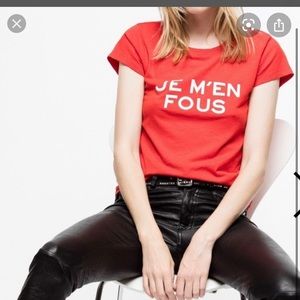 Zadig & Voltaire Je m’en fous t shirt small red